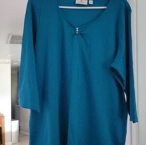 Quacker Factory 3/4 Sleeve Top XL